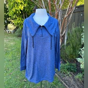 J. Jill Cowl Neck Long Sleeve Quarter Zip Jacket - size L